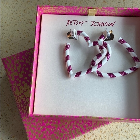 Betsey Johnson Candy Cane Earrings - Picture 1 of 1